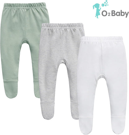 O2Baby Organic Cotton Unisex Baby Jogger Pants & Leggings Set